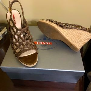 Prada brown sandals size 9